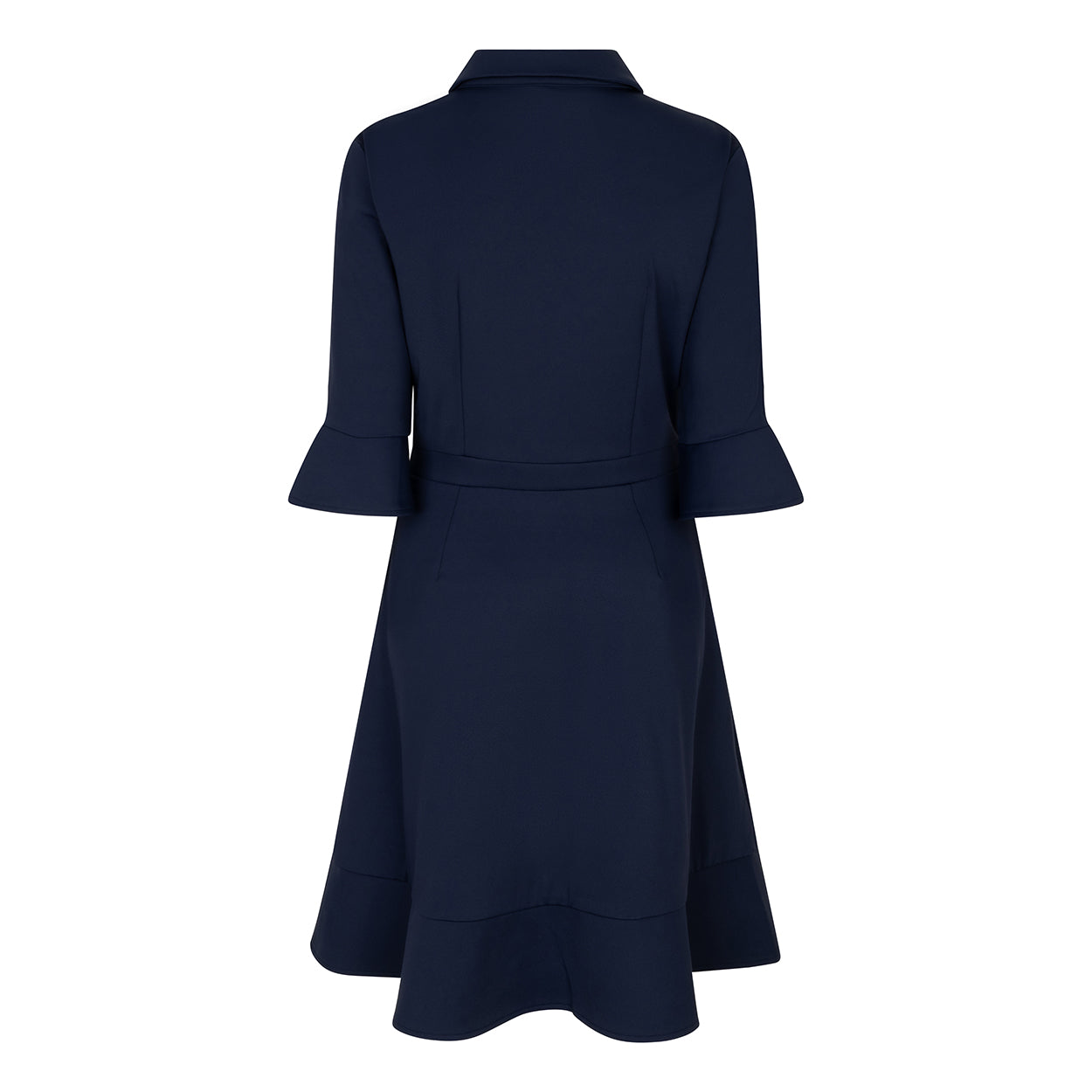 RUFFLE DRESS - navy blue