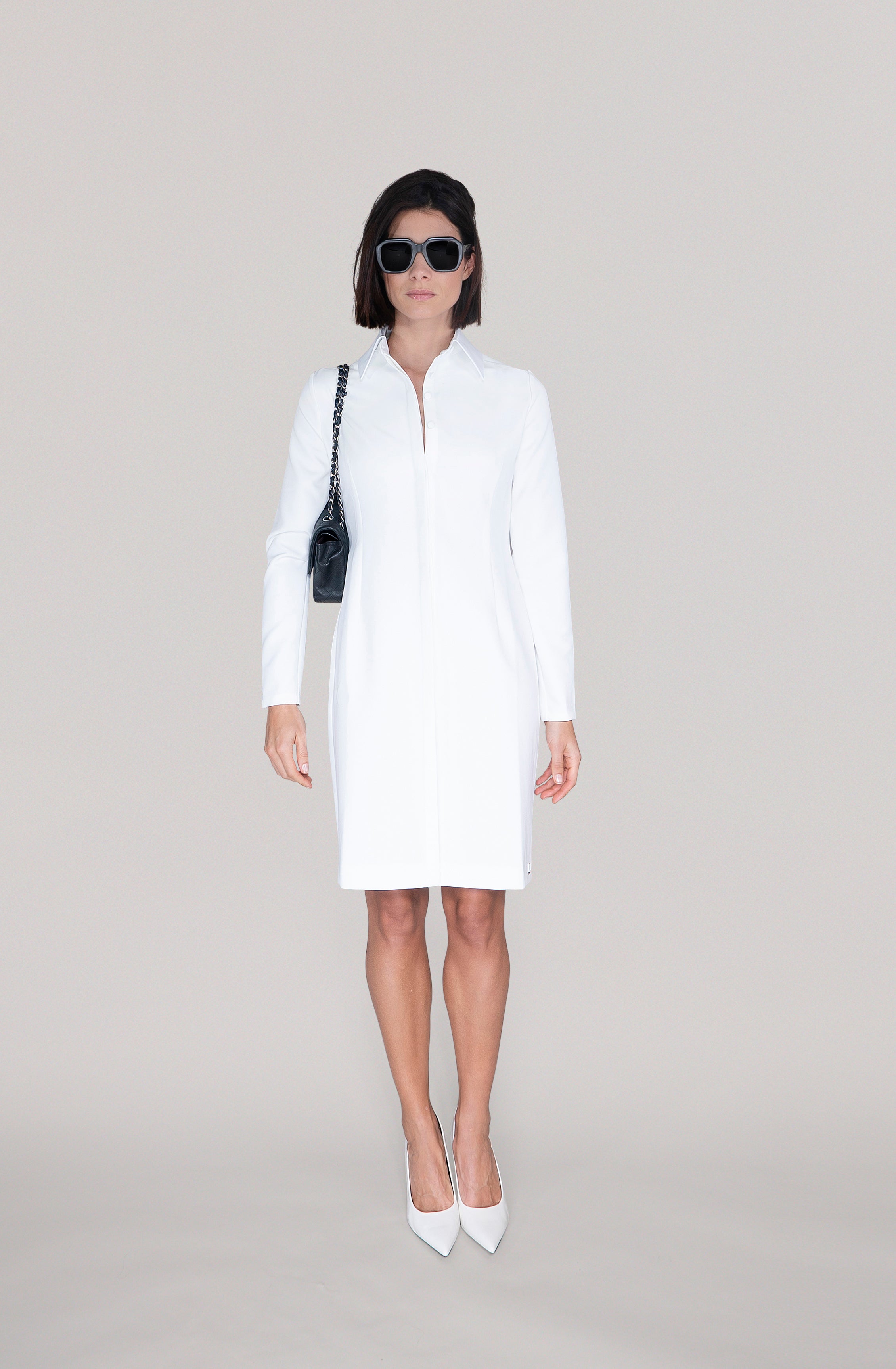THE COLLAR DRESS - off-white