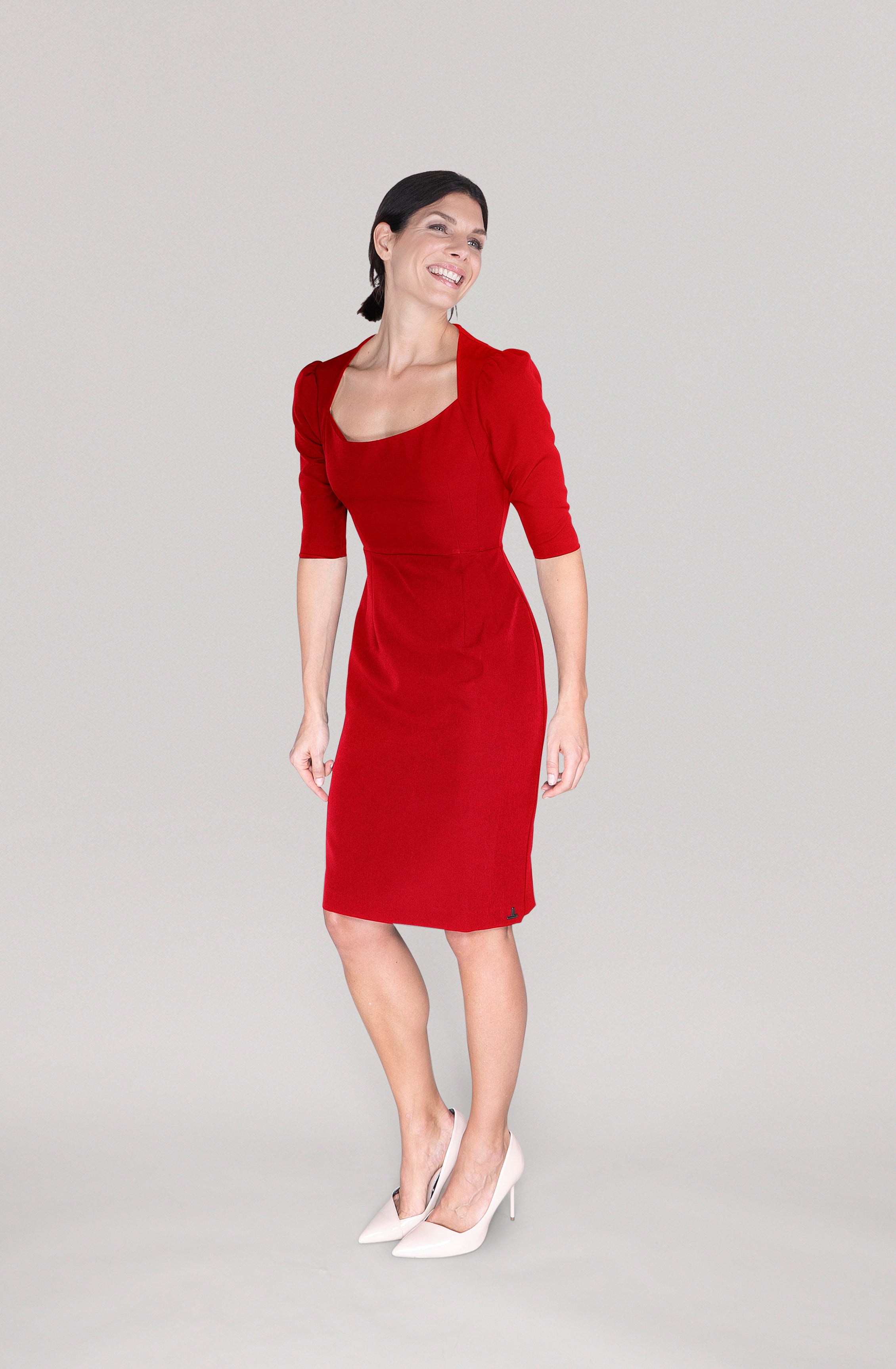 THE SHOULDER DRESS - red