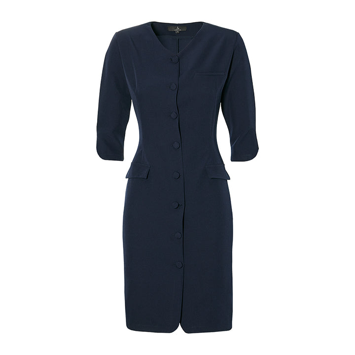 THE BUTTON DRESS - navy blue