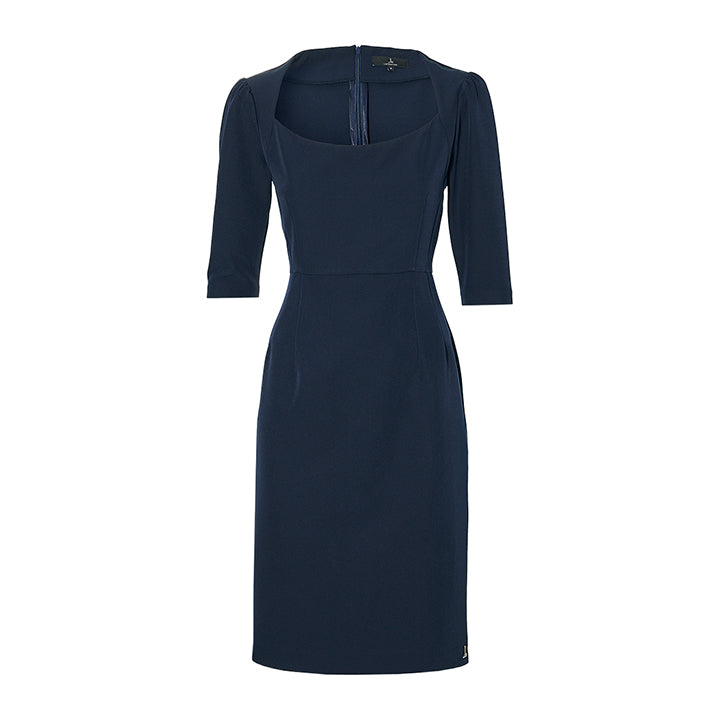 THE SHOULDER DRESS - navy blue
