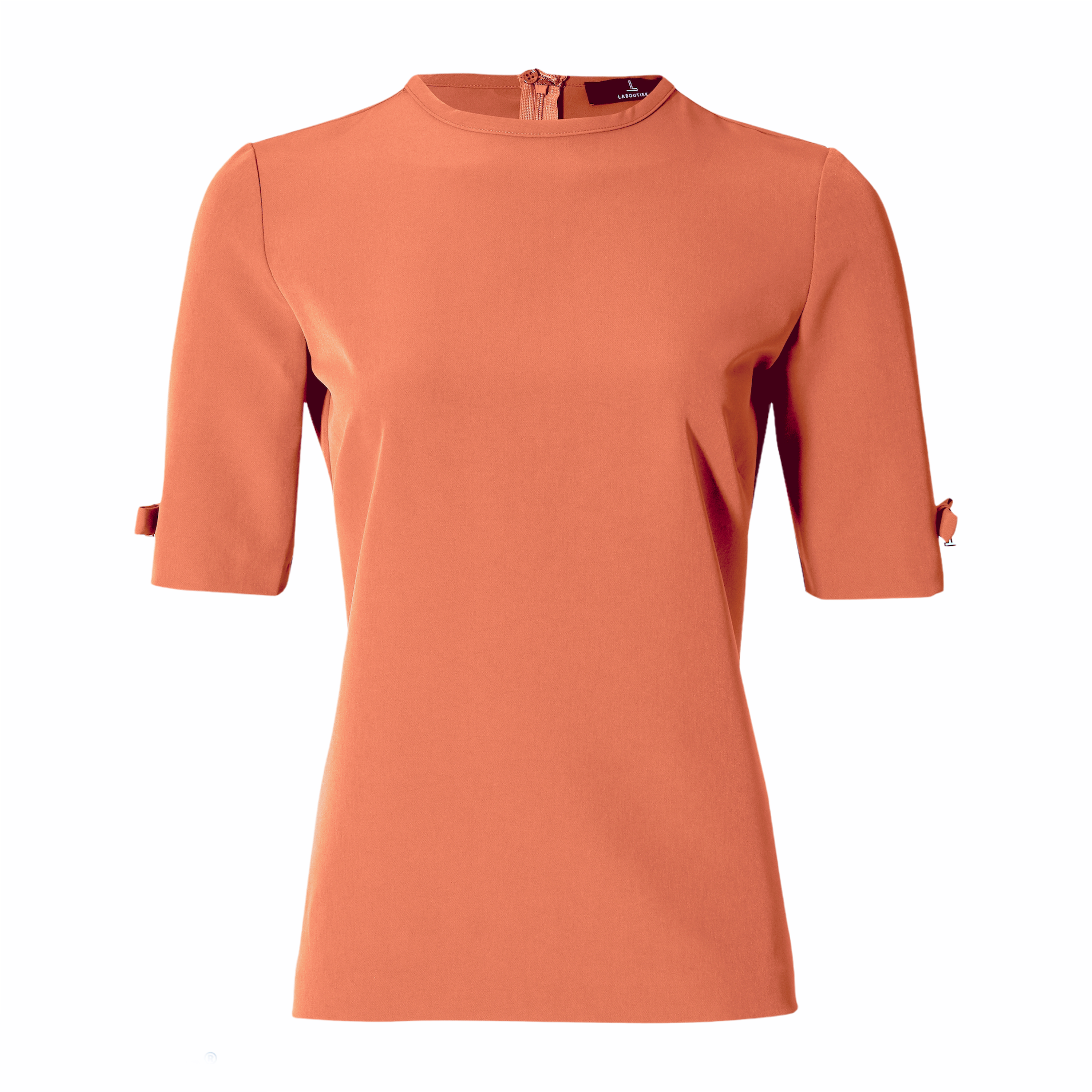 Clean Tee with Bows - Peach