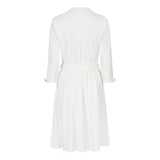 DIANA TRAVEL DRESS WITH BOWS - off white