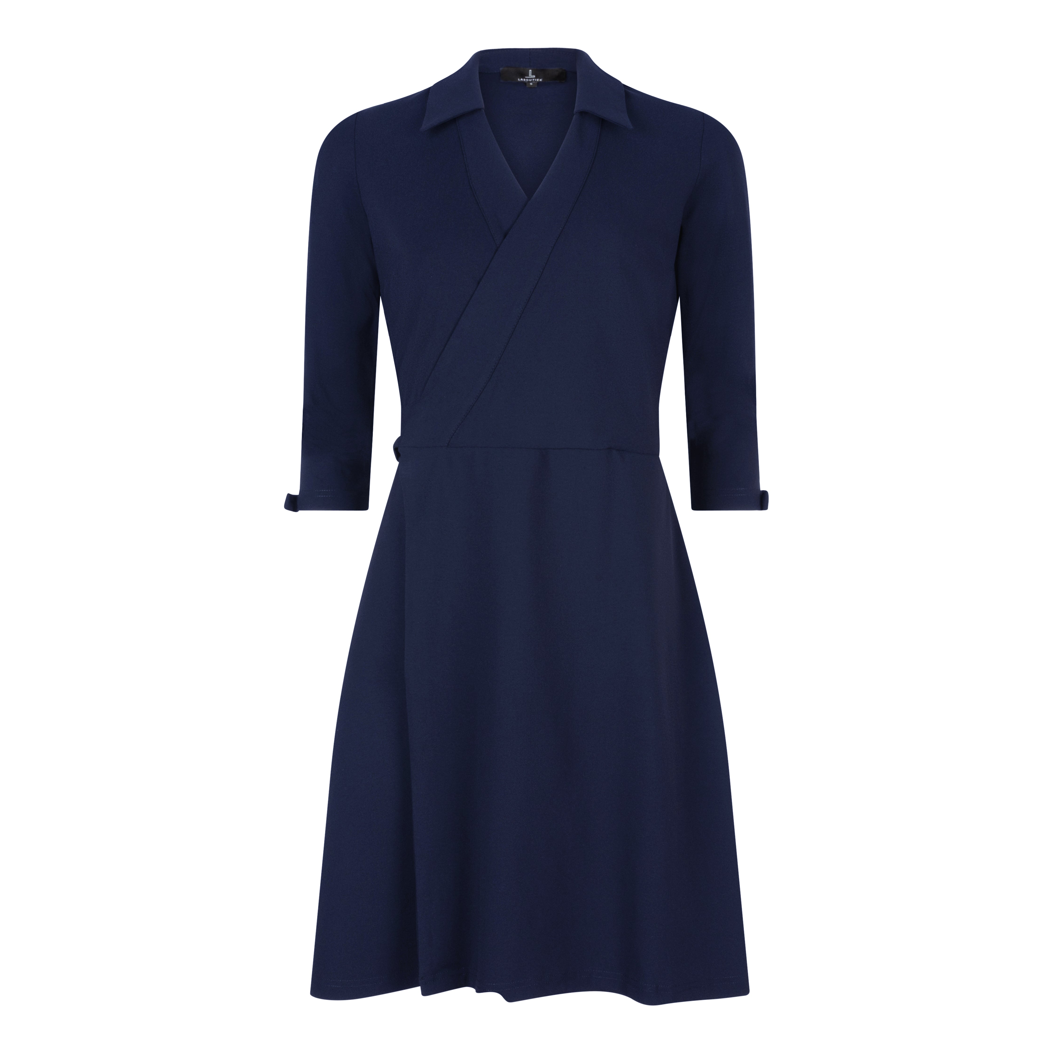 DIANA TRAVEL DRESS WITH BOWS - navy blue