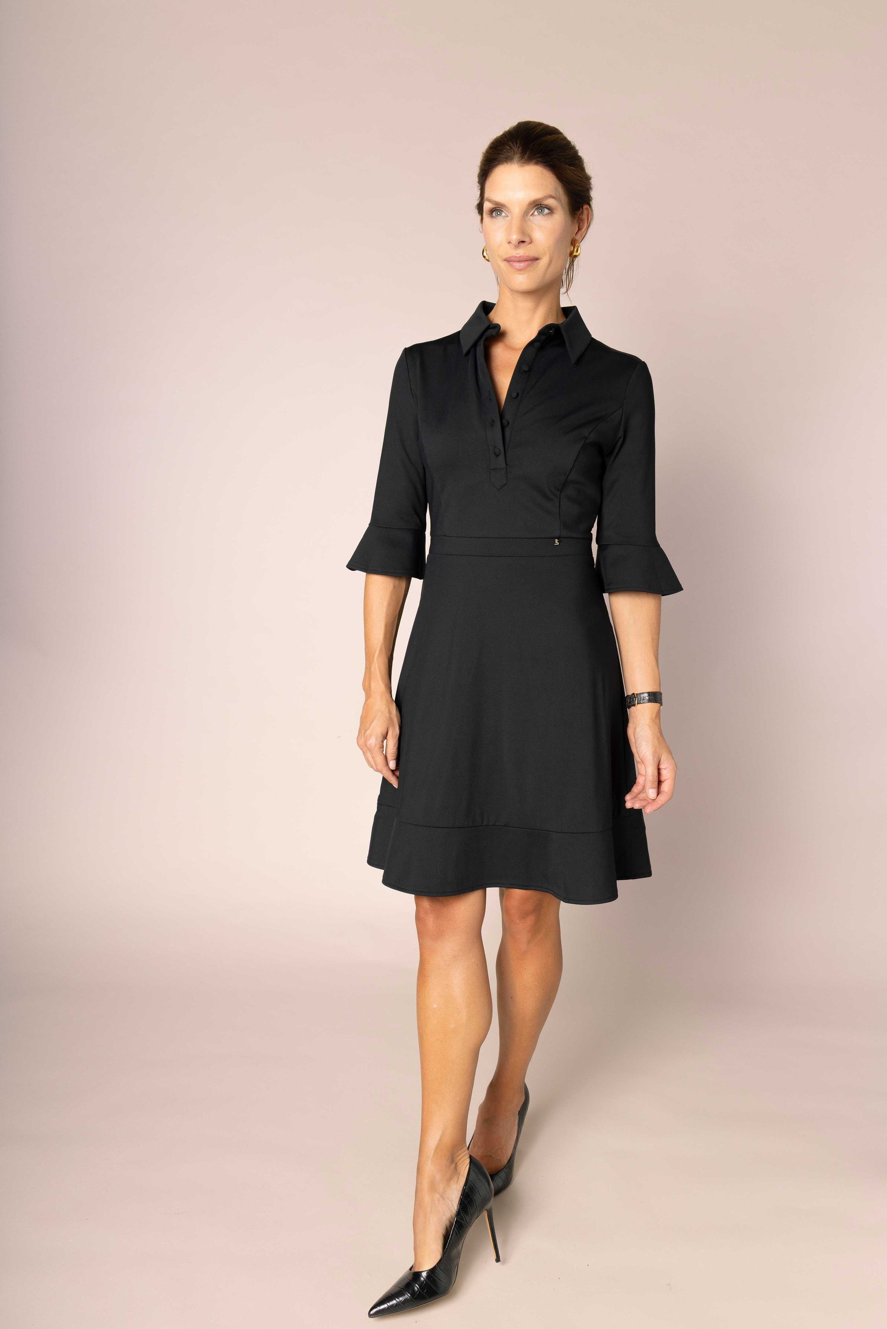 RUFFLE DRESS - black
