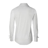 BODY STRETCH BLOUSE with bows - white