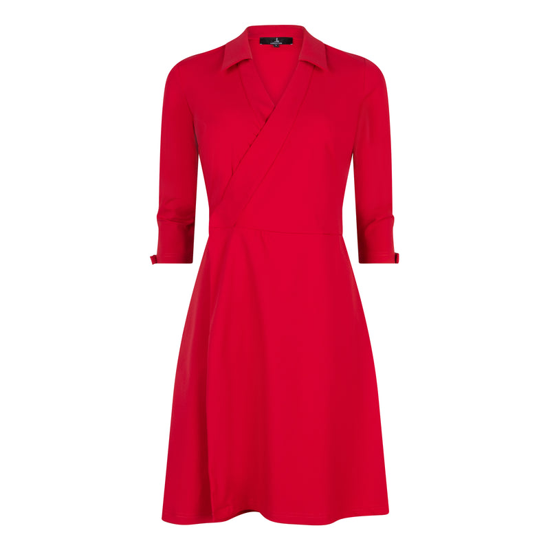 DIANA TRAVEL DRESS WITH BOWS - red