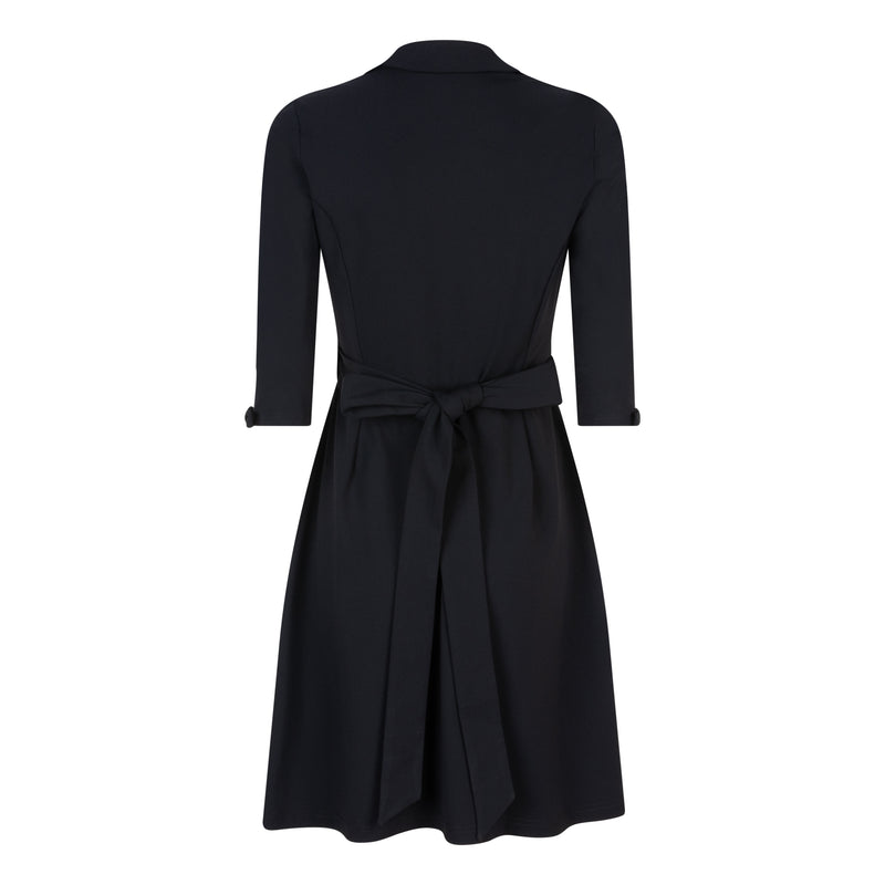 DIANA TRAVEL DRESS WITH BOWS - black