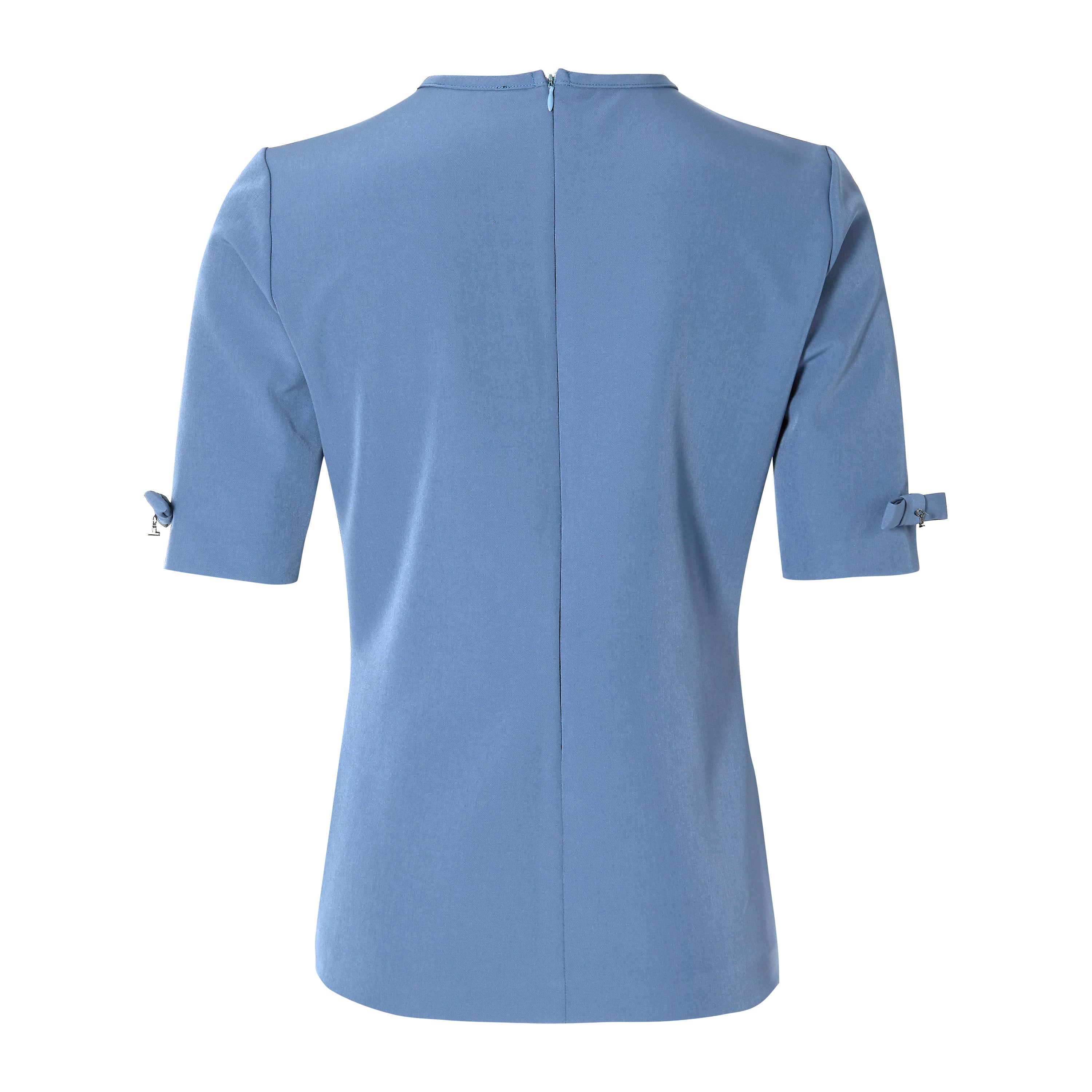 CLEAN TEE WITH BOWS - ocean blue