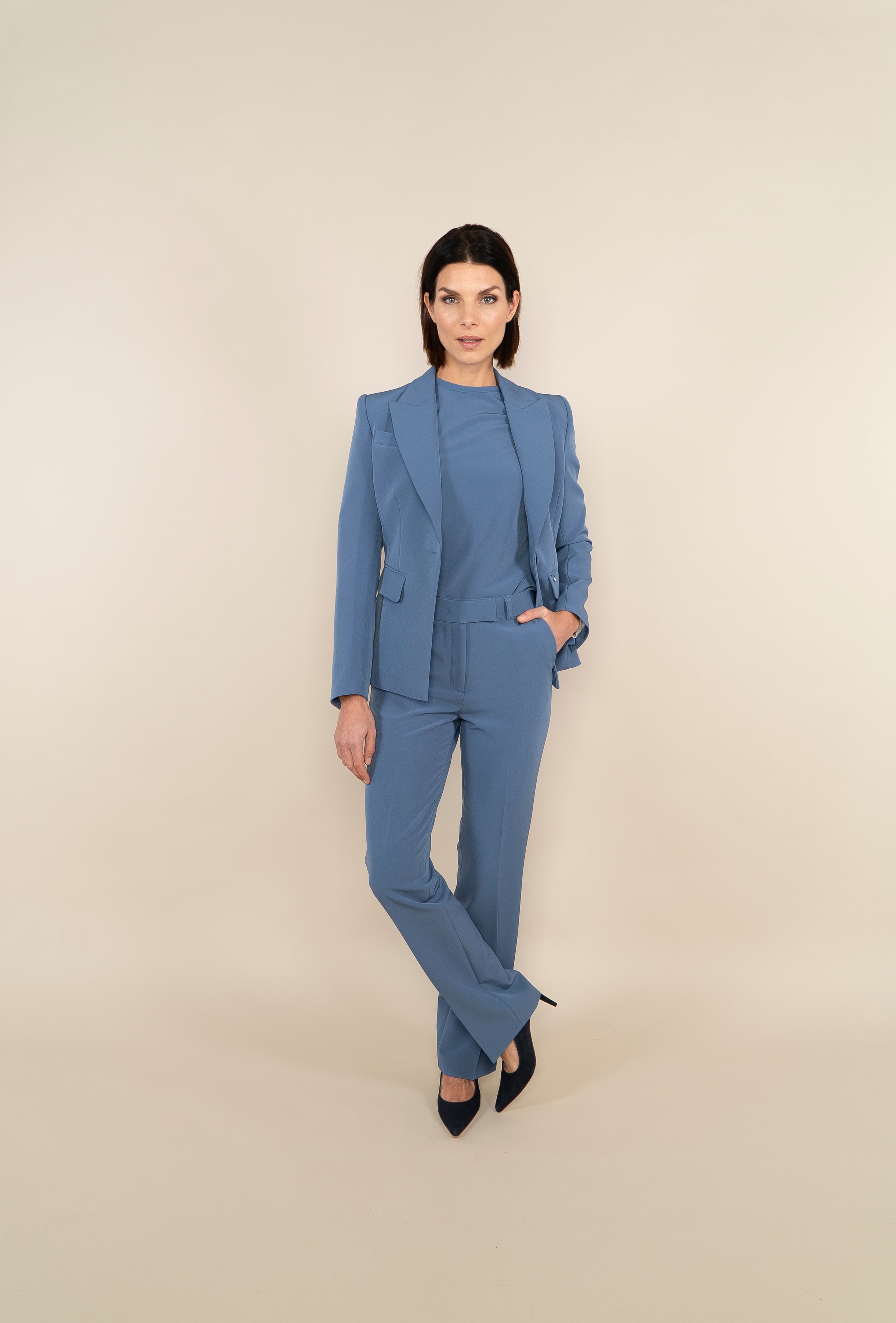 - FLAIR TROUSER - ocean blue