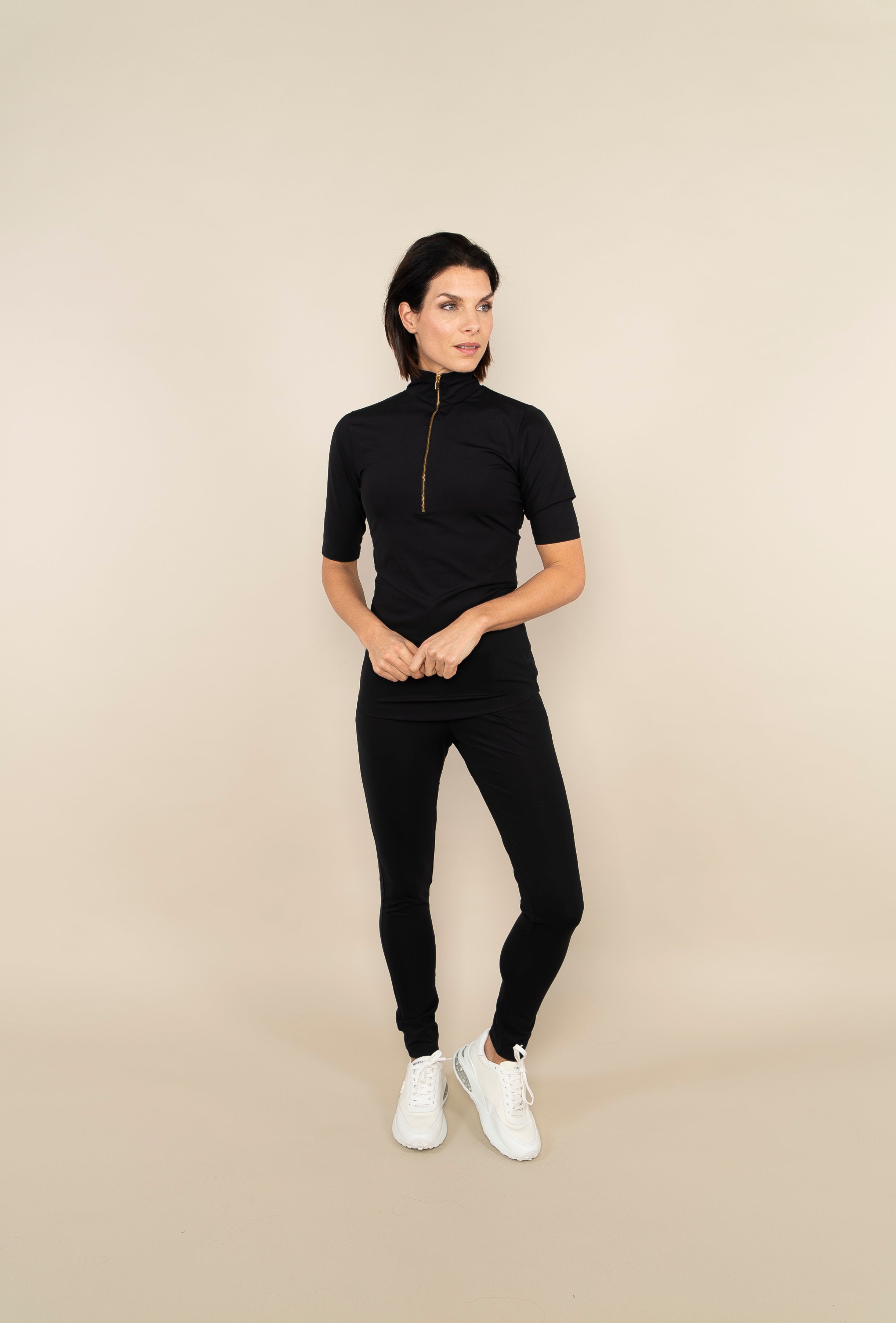 SPORT ZIPPER SHIRT - black