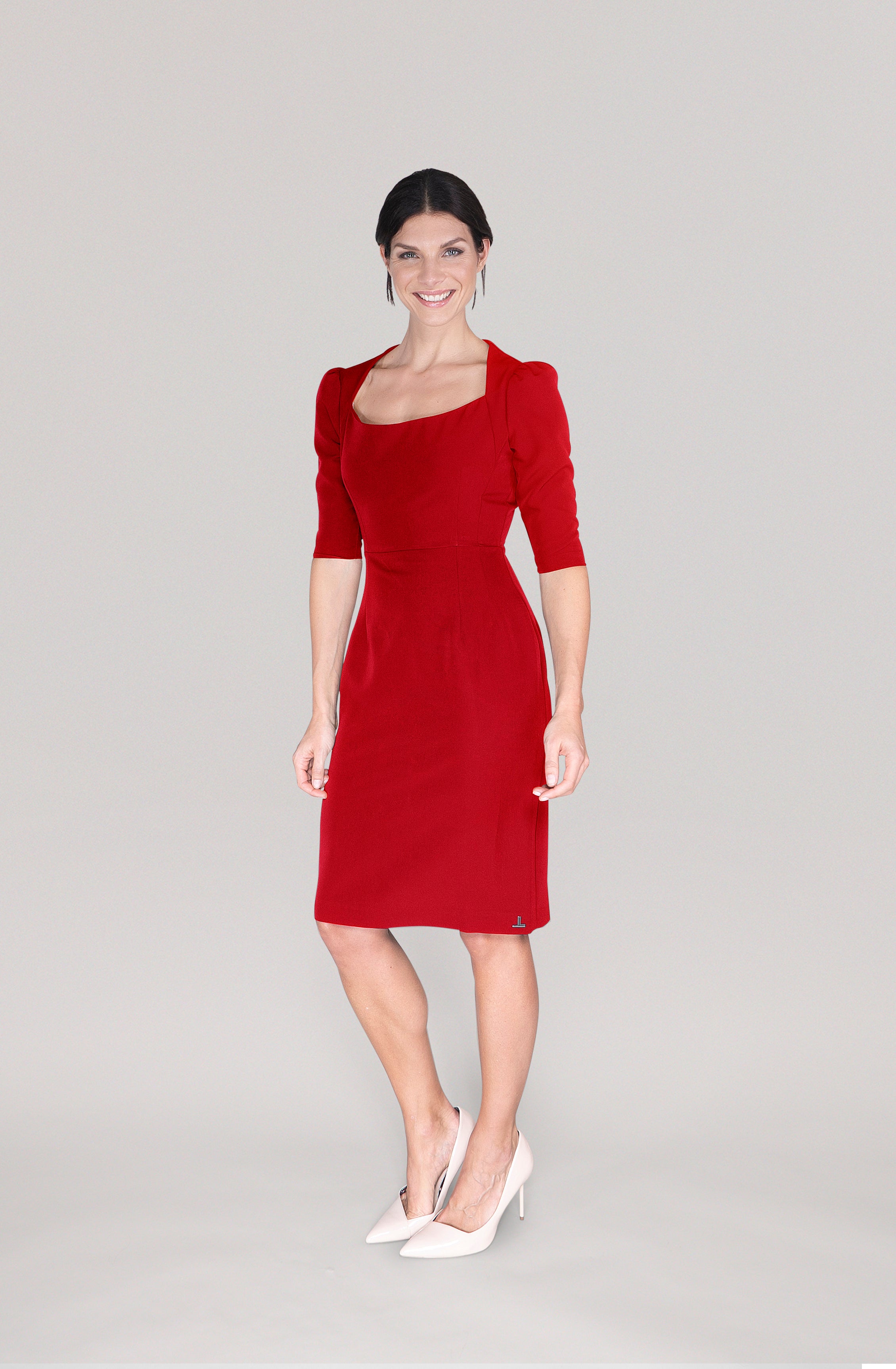 THE SHOULDER DRESS - red