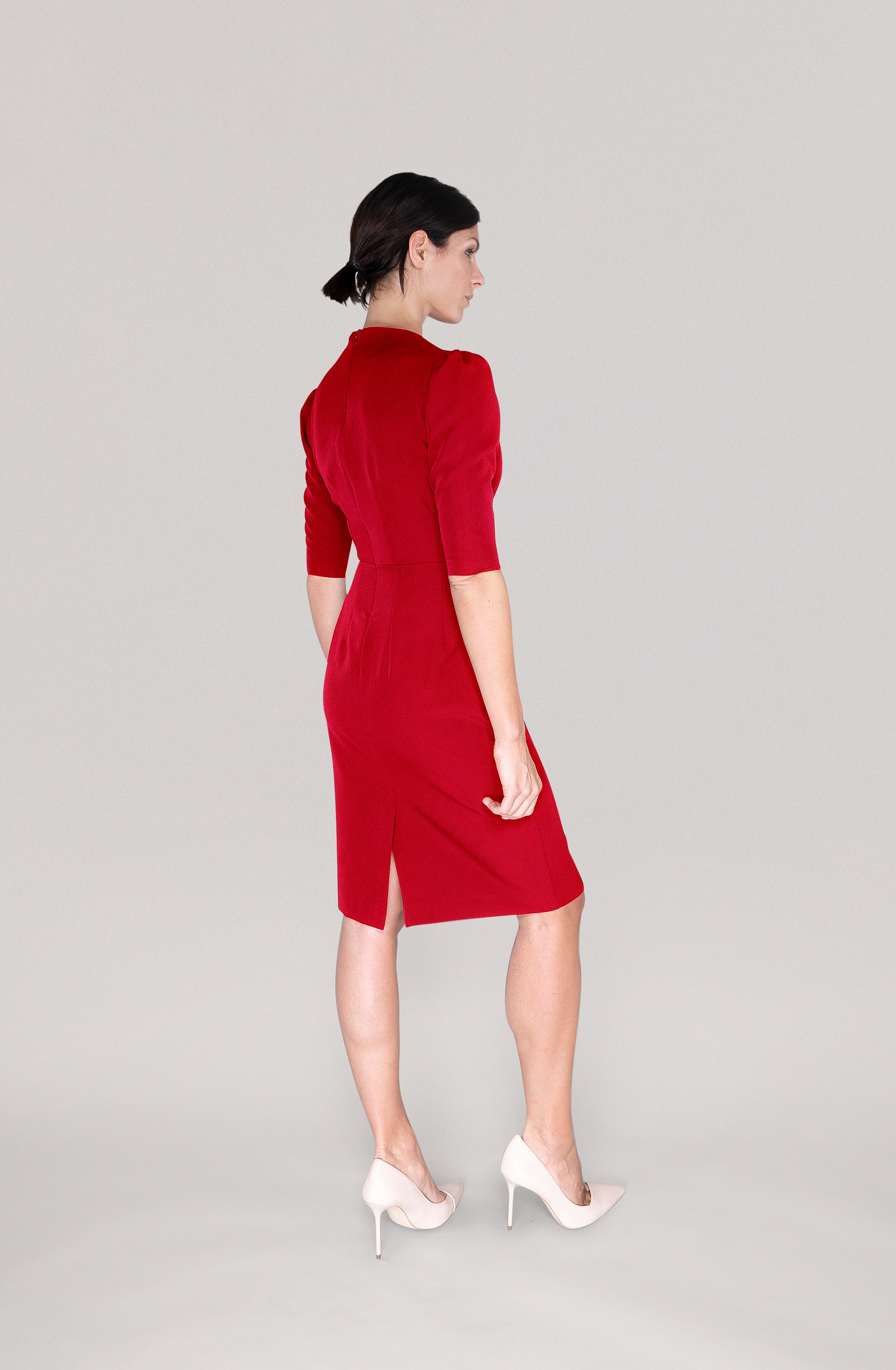 THE SHOULDER DRESS - red