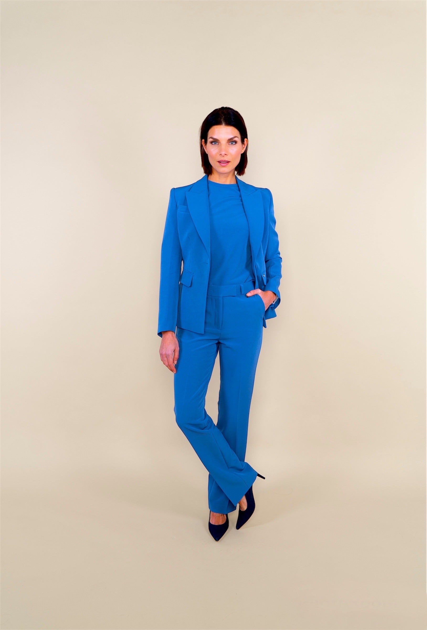 - CLEAN TEE WITH BOWS - cobalt blue