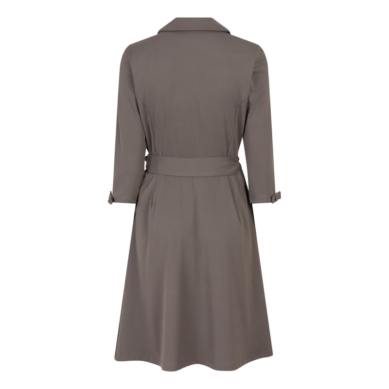 DIANA TRAVEL DRESS WITH BOWS - taupe