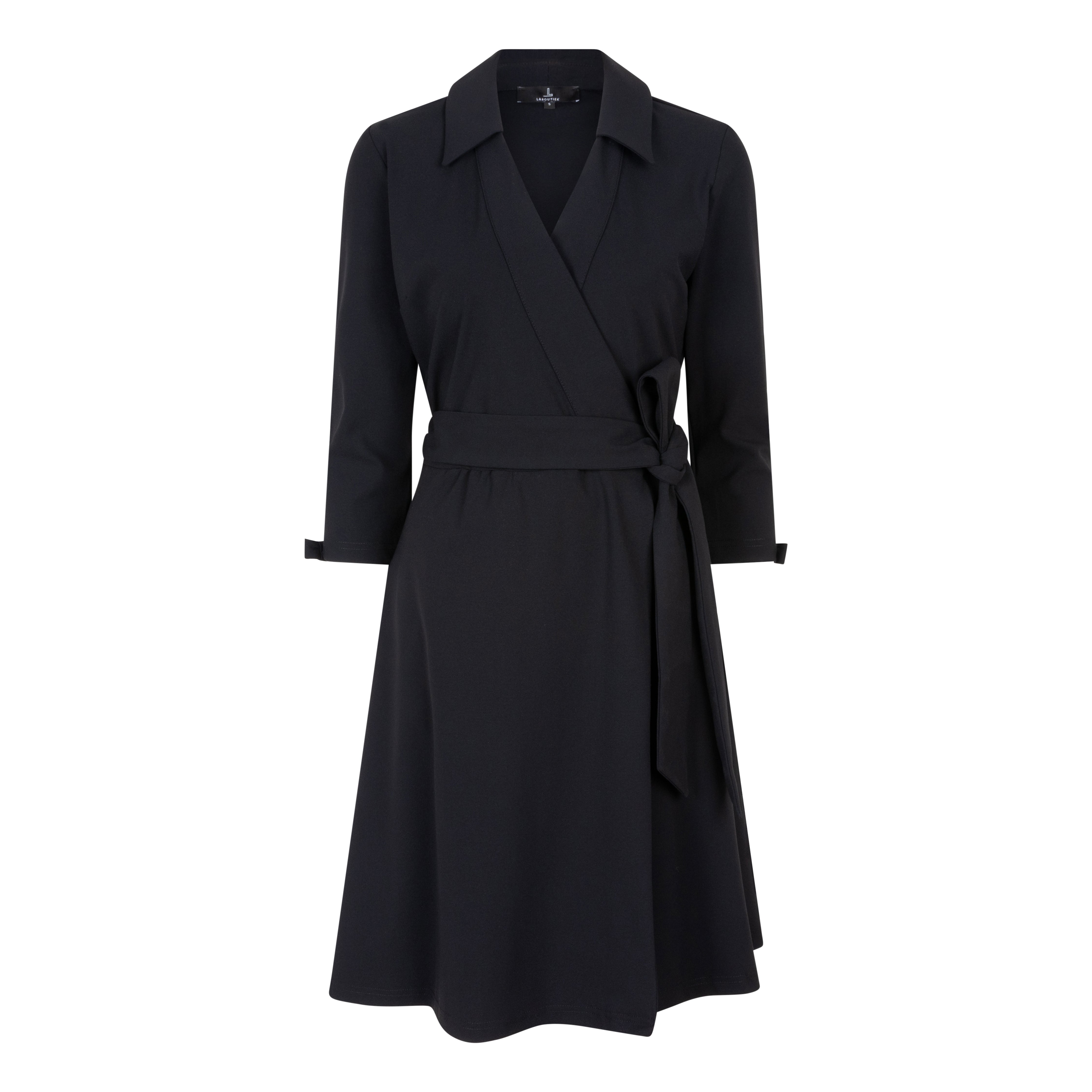 DIANA TRAVEL DRESS WITH BOWS - black