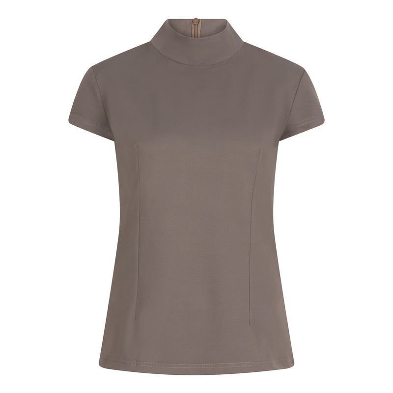 DONNA CAP SLEEVE TRAVEL TOP  - taupe