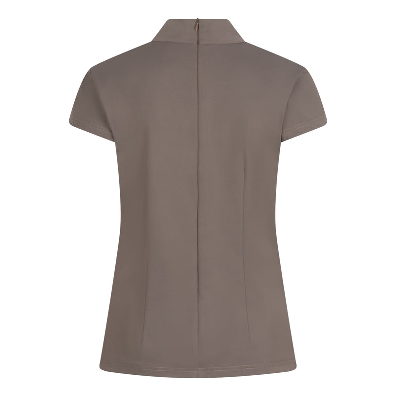 DONNA CAP SLEEVE TRAVEL TOP  - taupe