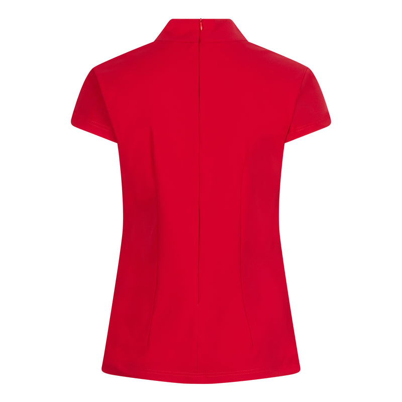 DONNA CAP SLEEVE TRAVEL TOP - red