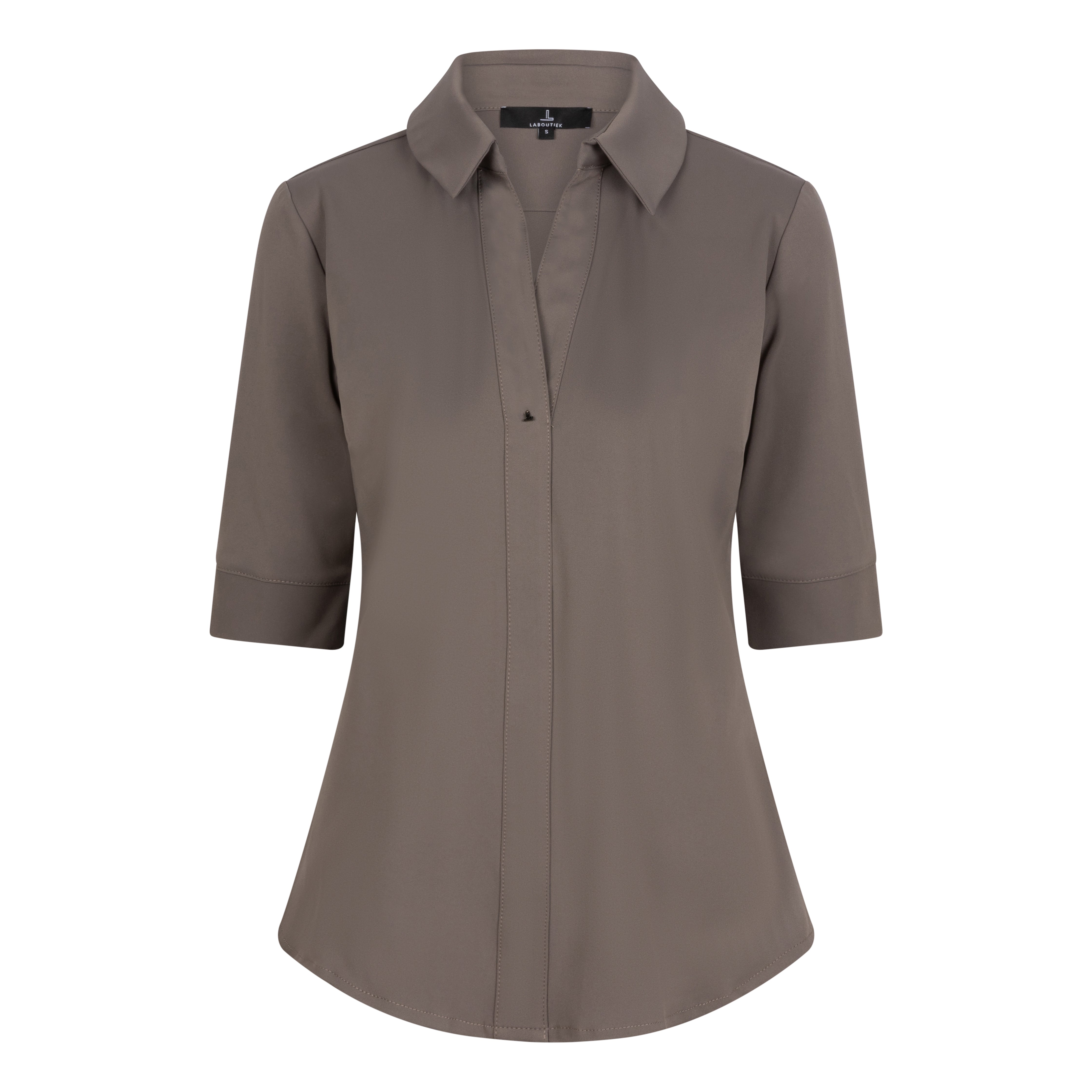 IVANKA SHORT SLEEVE TRAVEL BLOUSE - taupe