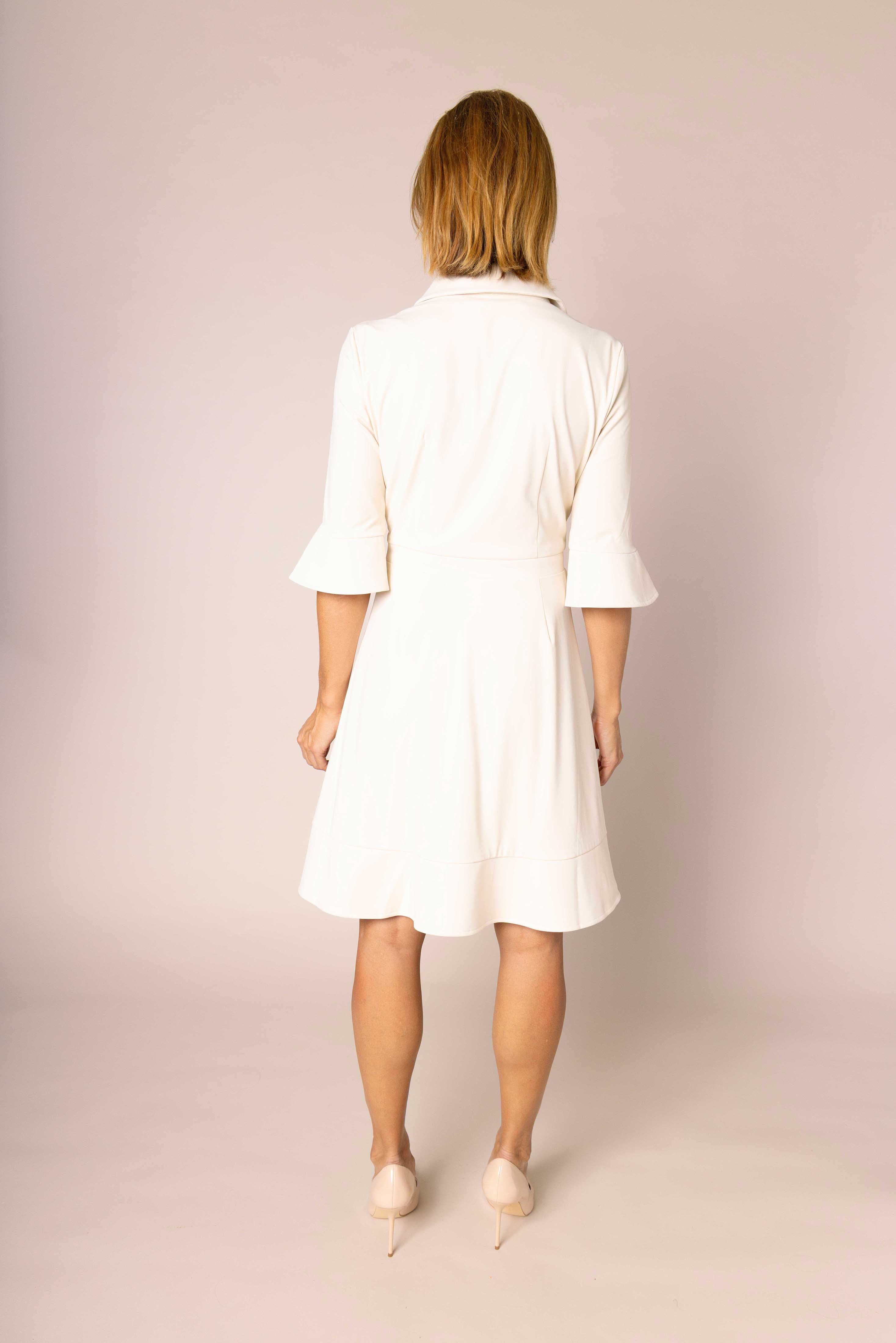RUFFLE DRESS - light beige