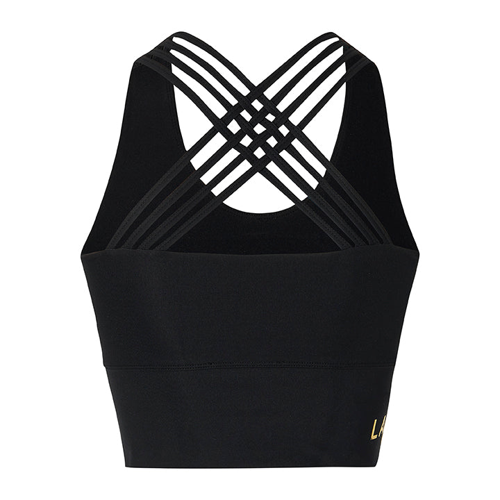 SPORT BRA - black with gold