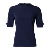 CLEAN TEE WITH BOWS - navy blue