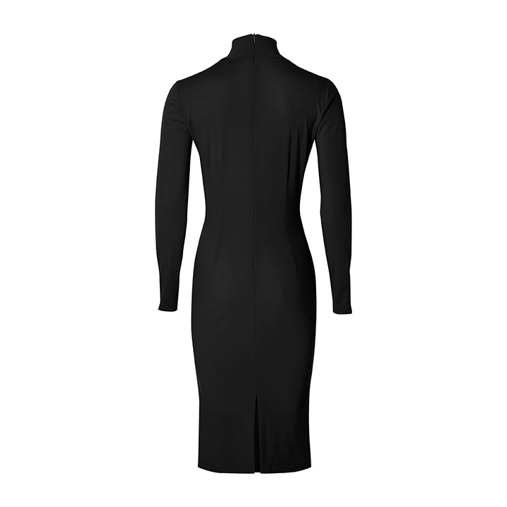TRAVEL TURTLENECK DRESS LONG SLEEVE - black