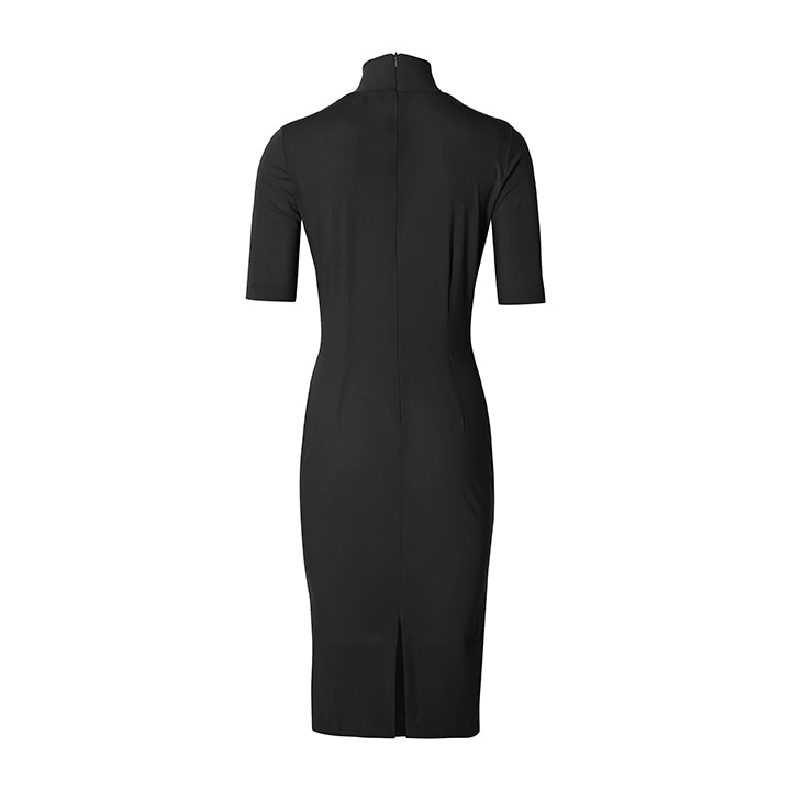 TRAVEL TURTLENECK DRESS SHORT SLEEVE - black