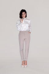 THE BLOUSE  with detachable bow - nude