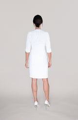 THE BUTTON DRESS -  off white